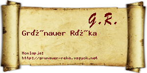 Grünauer Réka névjegykártya